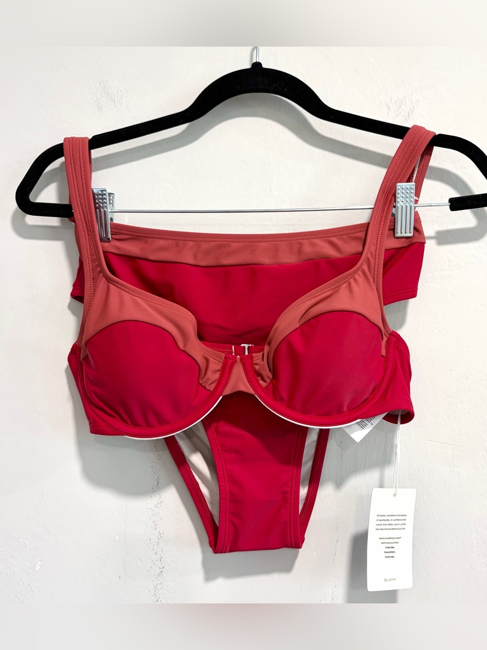 Cupshe Color Block High Waist Bikini Set